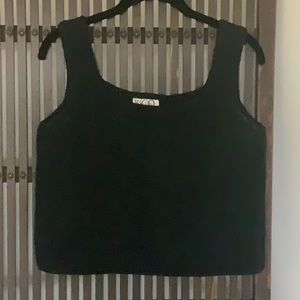 Rico black chunky knit crop tank top